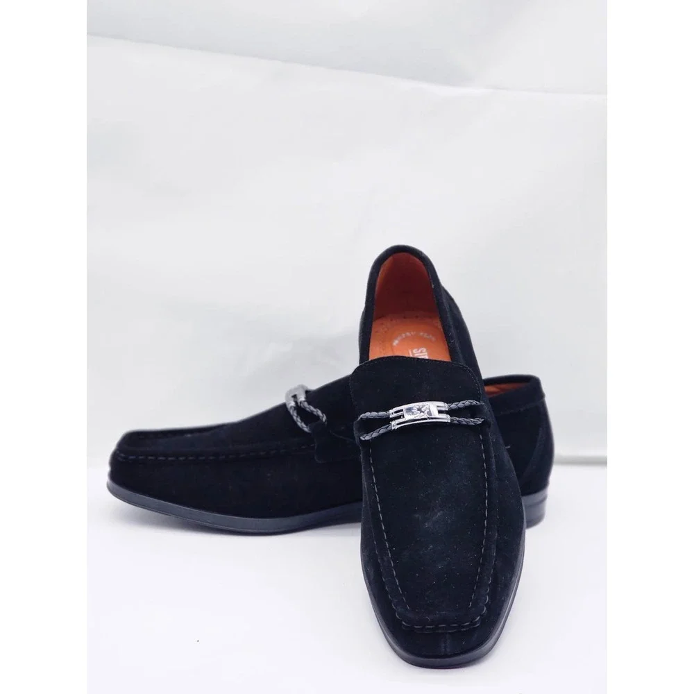 Stacy Adams Loafers Mens 11.5M Black  Suede Bit Detail 25224-008